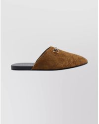 Gucci - Suede Leather Horsebit Mules - Lyst