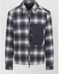 Moncler - Cotton Checked Quilted Down Shirt Jacket - Lyst