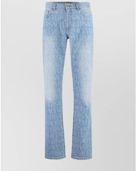 Versace - Logo-Print Straight-Leg Jeans - Lyst