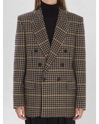 Saint Laurent - Checked Wool Jacket - Lyst