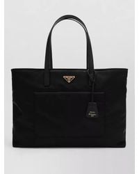 Prada - Tote Bag Rectangular Shape External Pocket Handles - Lyst