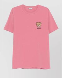 Moschino - Short Sleeve Crew Neck Silk Nylon T-Shirt - Lyst