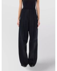 Golden Goose - Virgin Wool Pleated Wide-Leg Trousers - Lyst