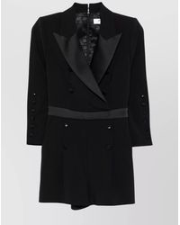 Elisabetta Franchi - Short Jumpsuit With Button Detailing And Long Sleeves - Lyst