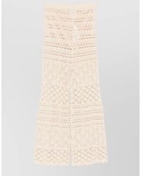 Semicouture - Amalia Crochet Knit Wide Leg Trousers - Lyst