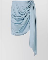 Jonathan Simkhai - Draped Satin Mini Skirt With Asymmetric Design - Lyst