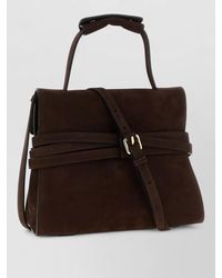 Moschino - Leather Top Handle Shoulder Bag - Lyst