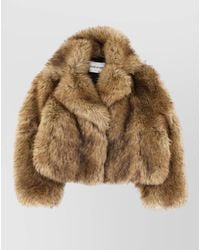 Stand Studio - Faux Fur Oversized Cropped Coat - Lyst