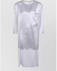DARKPARK - Tara Satin Asymmetric Knee Length Dress - Lyst