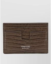 Tom Ford - Tejus T Line Crocodile Print Card Holder - Lyst