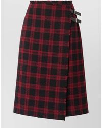 Pinko - Midi Skirt Buckle Detail Checked Wrap - Lyst