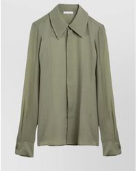 Ami Paris - Silk Shirt With Long Sleeves And Pointed Collar - Lyst
