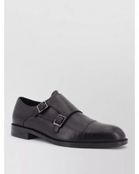 BOSS - Leather Monk Strap Shoes Cap Toe - Lyst