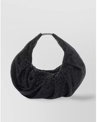 Benedetta Bruzziches - Slouchy Beaded Mini Bag With All Over Strass - Lyst