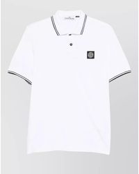 Stone Island - Slim-Fit Cotton Piqué Short-Sleeve Polo Shirt - Lyst