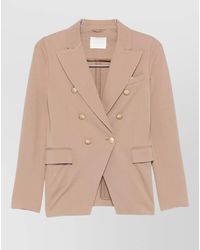 Circolo 1901 - Cotton Blazer Double Breasted Notch Lapels Pockets - Lyst