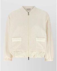 Moncler - Bouclé Zip-Up High-Neck Cardigan Jacket - Lyst