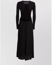 Proenza Schouler - Crewneck Cut-Out Midi Dress With Drawstring Waist - Lyst