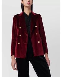 Tagliatore - Velvet Double Breasted Jacket - Lyst