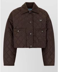 Prada - Quilted Cropped Parka Coat - Lyst