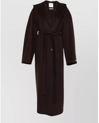 Sportmax - Virgin Wool Belted Hooded Coat - Lyst