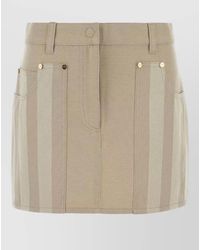 Fendi - Drill Mini Skirt Striped Belt Loops Pockets - Lyst