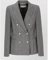 Peserico - Double Breasted Tailored Jacket Peak Lapel - Lyst