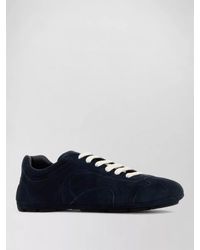 Prada - Suede Leather Low-Top Sneakers - Lyst