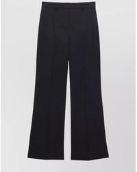 MSGM - Virgin Wool Wide-Leg Trousers - Lyst