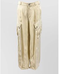Pinko - High Waist Nylon Silk Blend Pants - Lyst