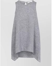 Peserico - Asymmetric Linen Top Sleeveless Round Neckline - Lyst