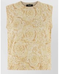 Versace - Barocco Floral Pattern Ribbed Neckline Vest - Lyst