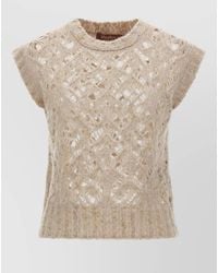 Max Mara - Alpaca-Blend Metallic Knit Sleeveless Top - Lyst