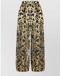 Nina Ricci - Silk Printed Wide-Leg Trousers - Lyst