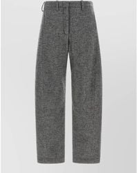 Magda Butrym - Cashmere Herringbone Barrel Leg Tailored Trousers - Lyst