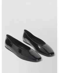 Prada - Ballerina Loafer Brushed Leather Square Toe - Lyst
