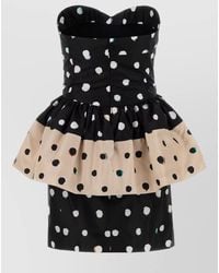 Fendi - Printed Taffeta Bustier Mini Dress - Lyst