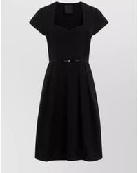 Givenchy - Short Sleeve Pleated Midi Dress - Lyst