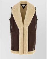 Bottega Veneta - Leather Vest With Shearling Lining And Contrast Trim - Lyst