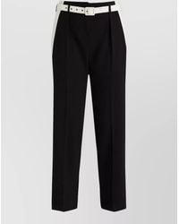 SIMONA CORSELLINI - Tailored Stretch Trousers Belt And Pockets - Lyst