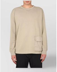 C.P. Company - Crew Neck Cotton Sweatshirt With Patch Detail - Lyst