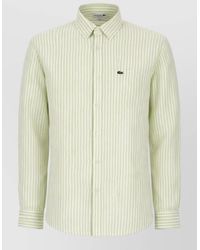 Lacoste - Long Sleeve Shirt Button Collar Pocket - Lyst