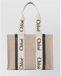 Chloé - Woody Medium Linen Tote Bag - Lyst