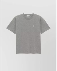 Saint Laurent - Piqué Cotton Blend Short-Sleeve T-Shirt - Lyst