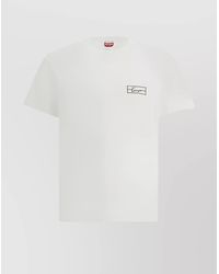 KENZO - Crew Neck Cotton T-Shirt Monochrome Pattern - Lyst