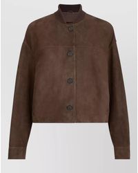 Brunello Cucinelli - Lamb Leather Bomber Jacket - Lyst