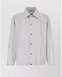 Jil Sander - Cotton Windbreaker With Point Collar And Front Pockets - Lyst