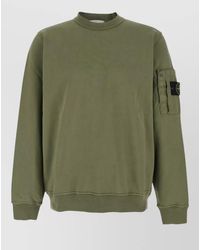 Stone Island - Sweatshirt Crew Neck Cotton Sleeve Pocket - Lyst