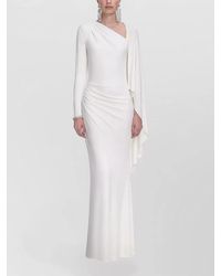 Self-Portrait - Asymmetric Draped Jersey Maxi Dress - Lyst