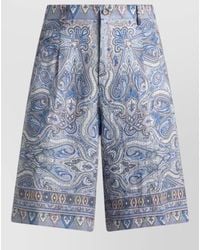 Etro - Paisley Tailored Shorts Belt Loops Pockets - Lyst